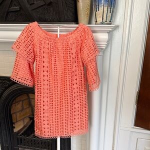 Pink Lily Coral eyelet  Dress- worn twice.